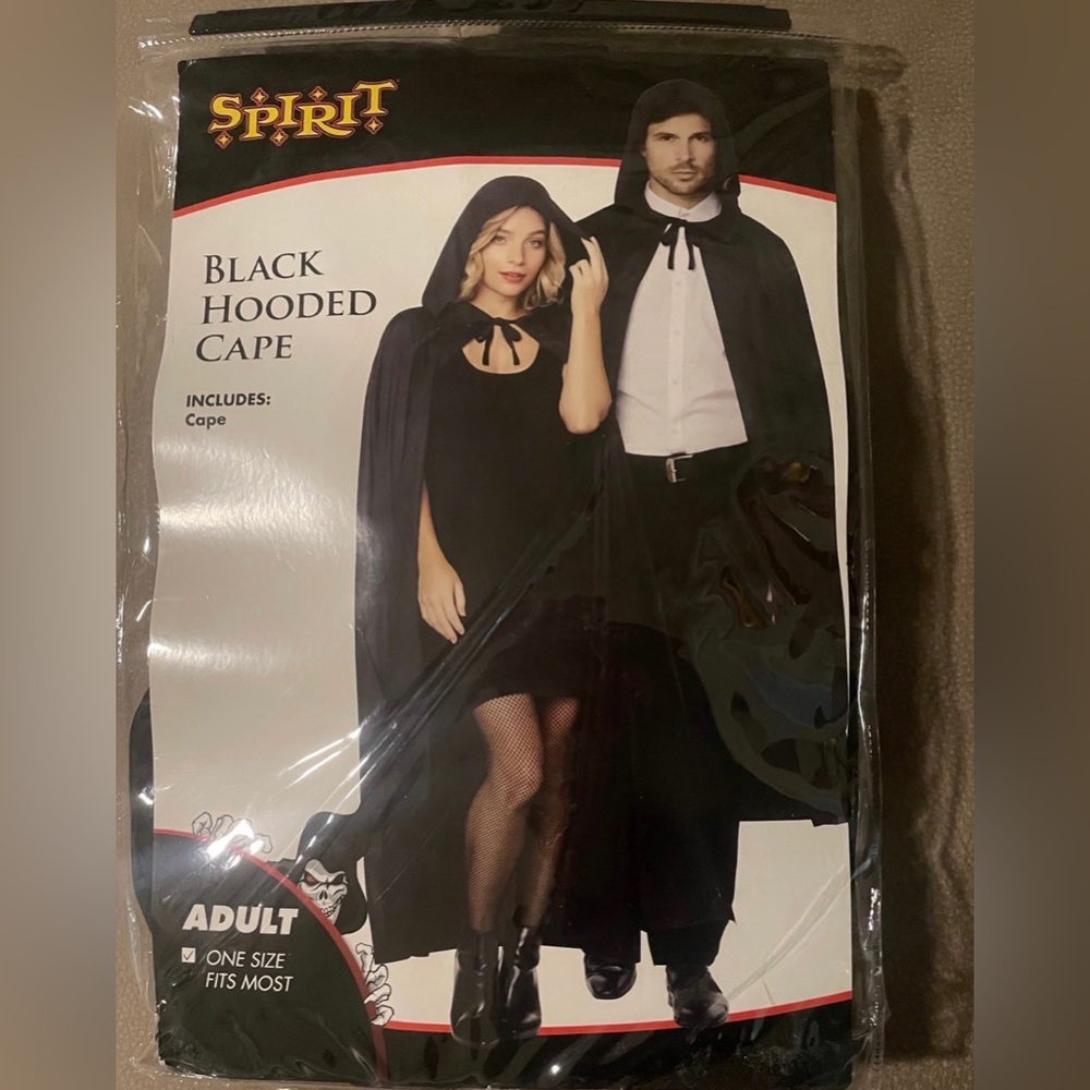Halloween Black Hooded Cape